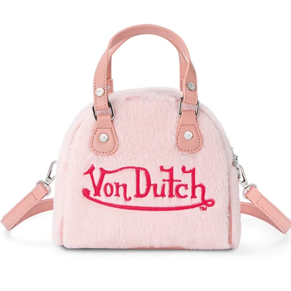 Von Dutch fuzzy pink Bowling Bag